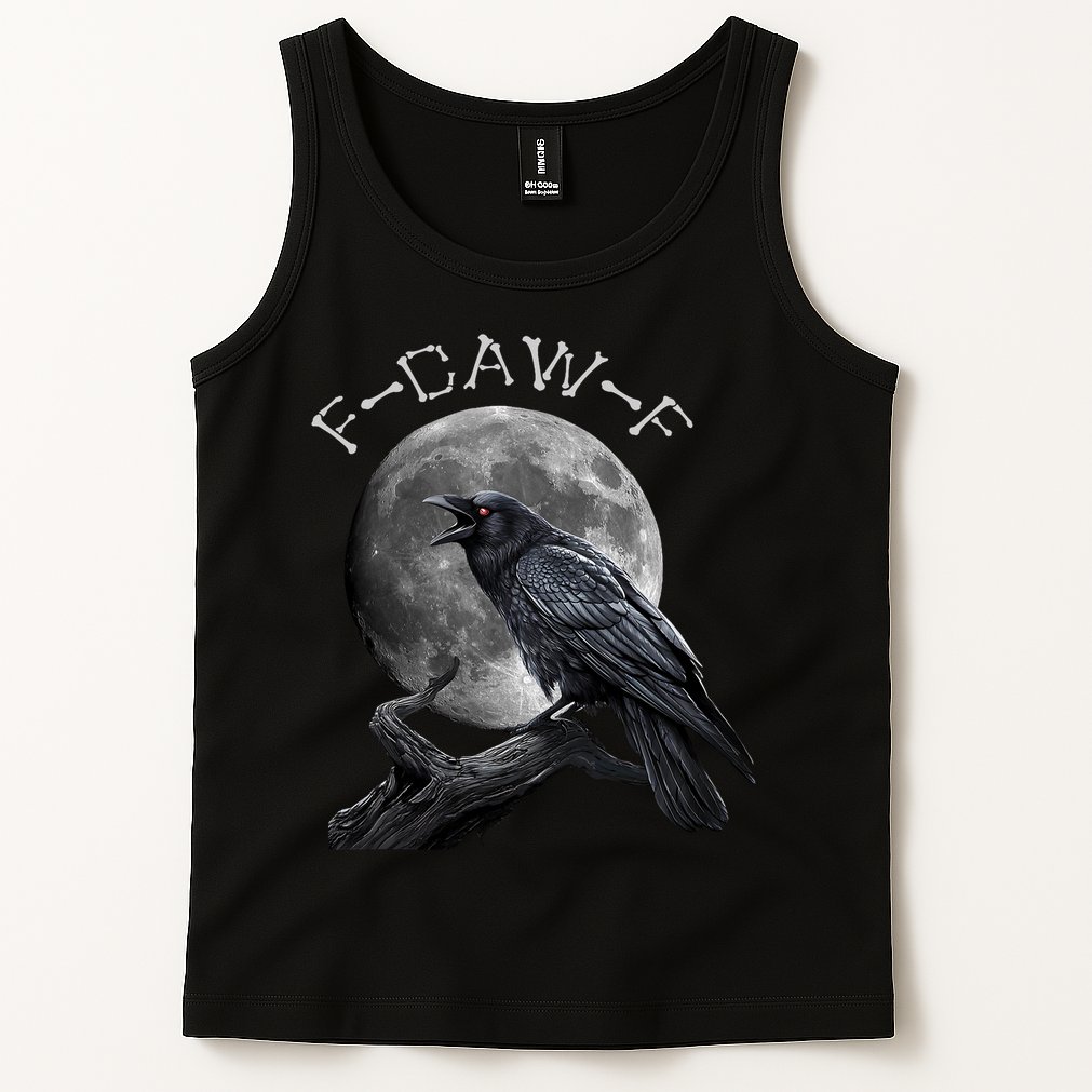 Black Crow, F-Caw-F Funny Black Bird Moon Bird Saying  Tank Top