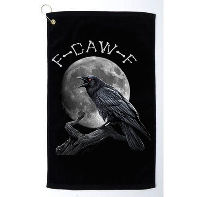 Black Crow, F-Caw-F Funny Black Bird Moon Bird Saying  Golf Towel
