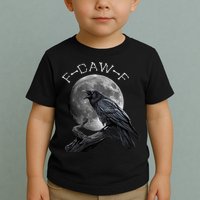 Black Crow, F-Caw-F Funny Black Bird Moon Bird Saying  Toddler T-Shirt