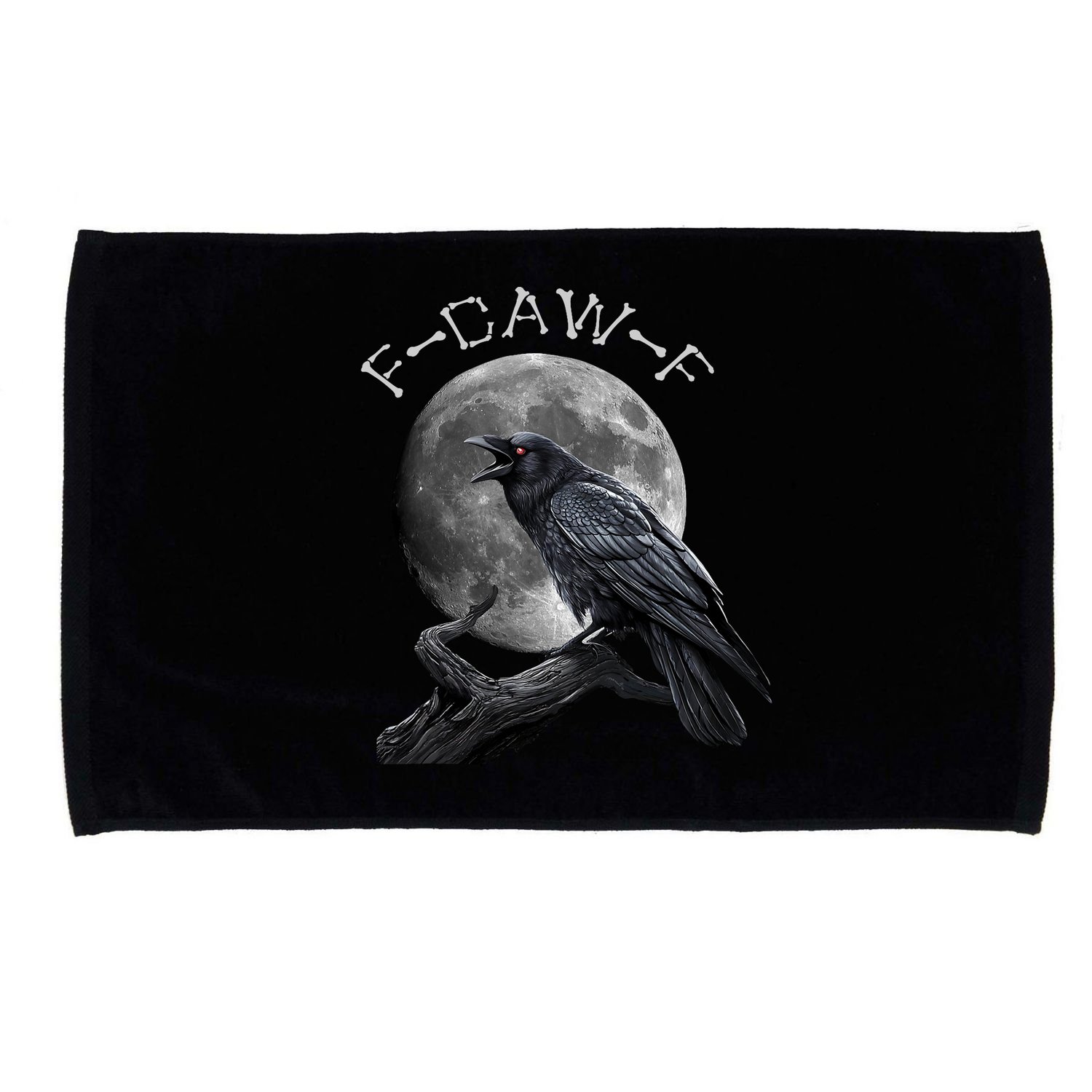 Black Crow, F-Caw-F Funny Black Bird Moon Bird Saying  Microfiber Hand Towel
