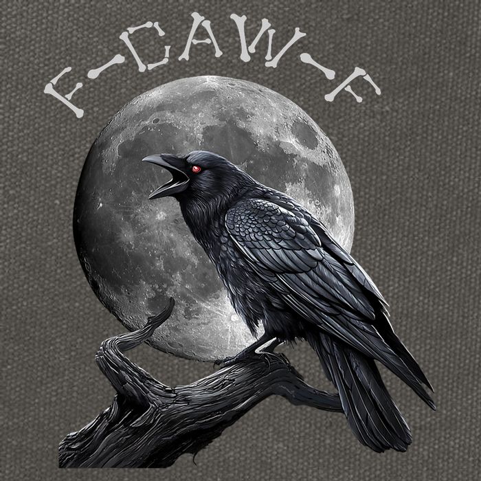 Black Crow, F-Caw-F Funny Black Bird Moon Bird Saying  Cotton Canvas Backpack