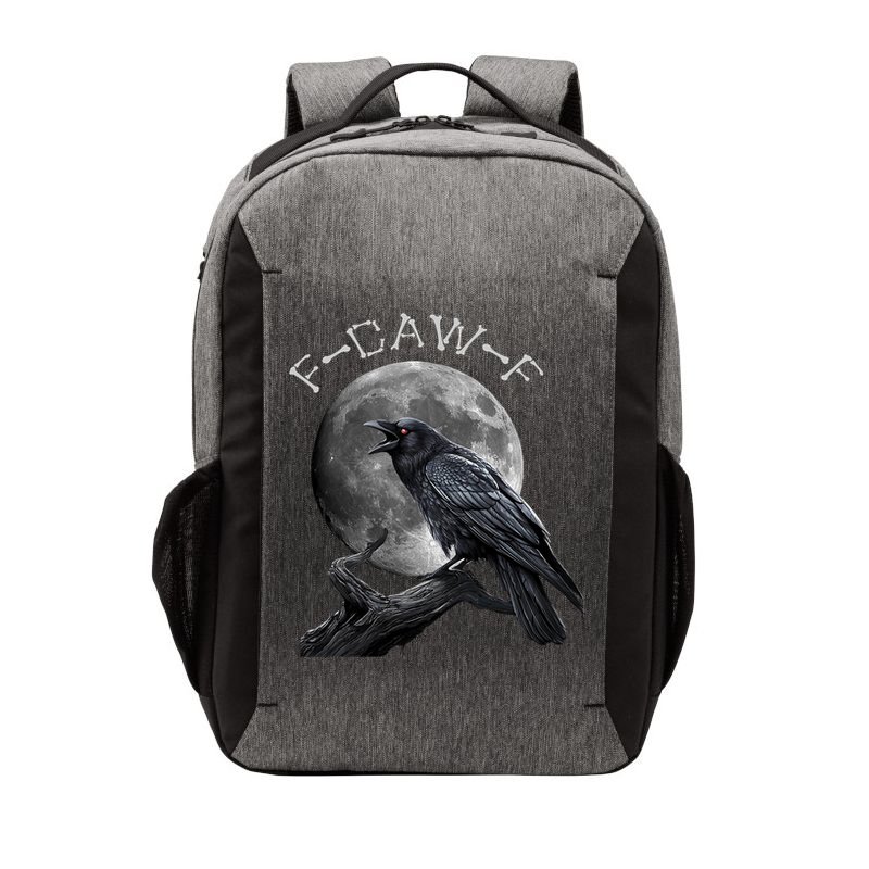 Black Crow, F-Caw-F Funny Black Bird Moon Bird Saying  Vector Backpack