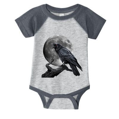 Black Crow, F-Caw-F Funny Black Bird Moon Bird Saying  Infant Baby Jersey Bodysuit