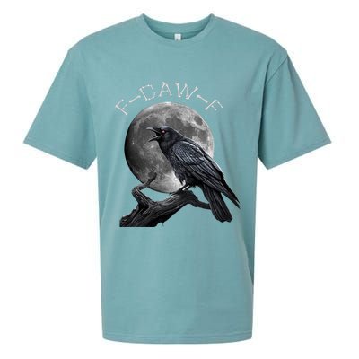 Black Crow, F-Caw-F Funny Black Bird Moon Bird Saying  Sueded Cloud Jersey T-Shirt