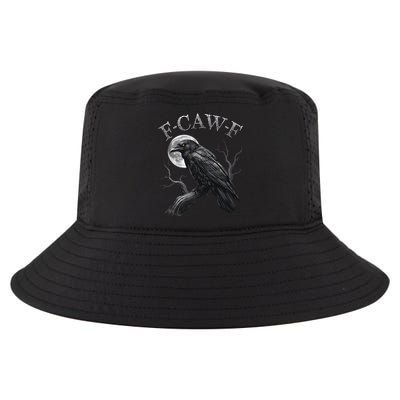 Black Crow, F-Caw-F Funny Black Bird Moon Gothic Adult Humor Cool Comfort Performance Bucket Hat