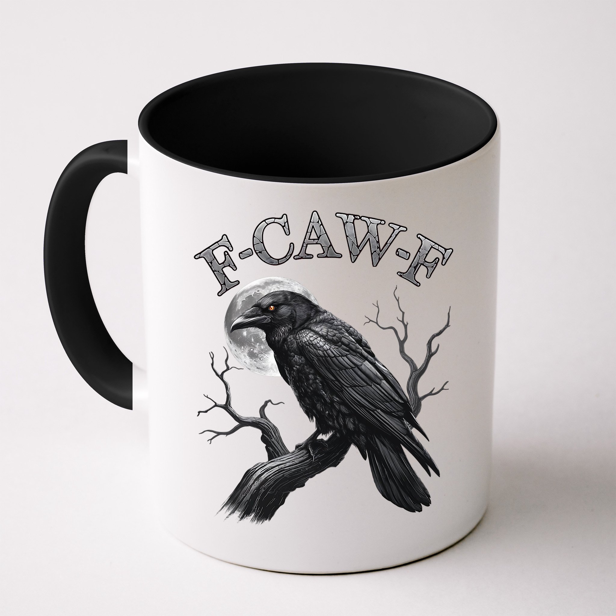 Black Crow, F-Caw-F Funny Black Bird Moon Gothic Adult Humor Mug