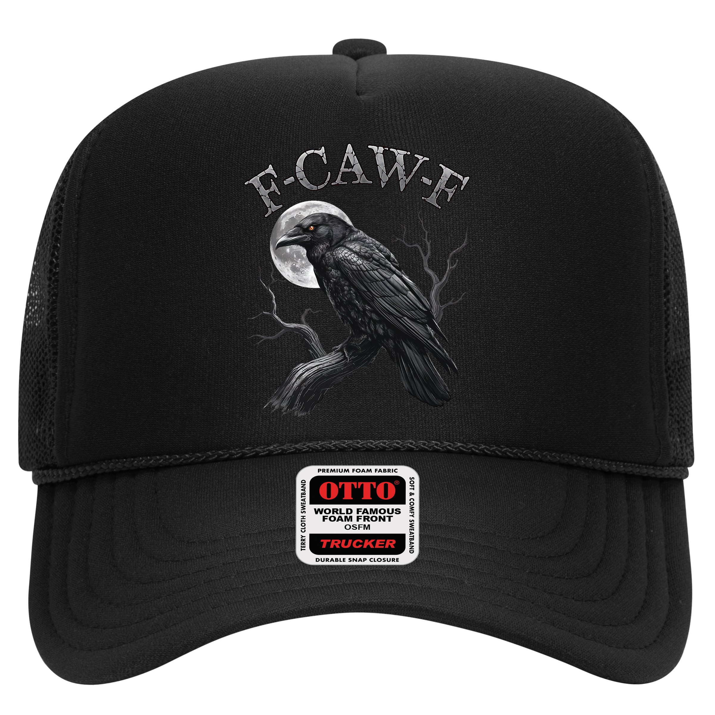 Black Crow, F-Caw-F Funny Black Bird Moon Gothic Adult Humor Hat