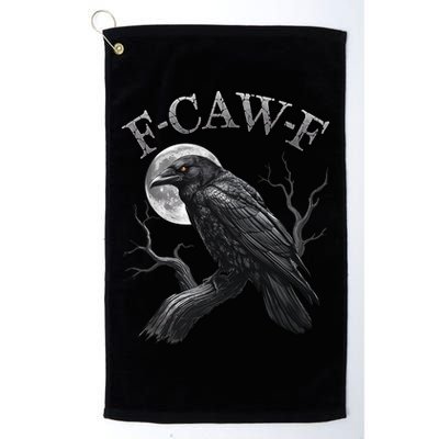 Black Crow, F-Caw-F Funny Black Bird Moon Gothic Adult Humor Golf Towel