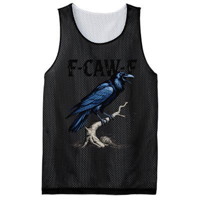 Black Crow F-Caw-F Funny Black Bird Mesh Reversible Basketball Jersey Tank