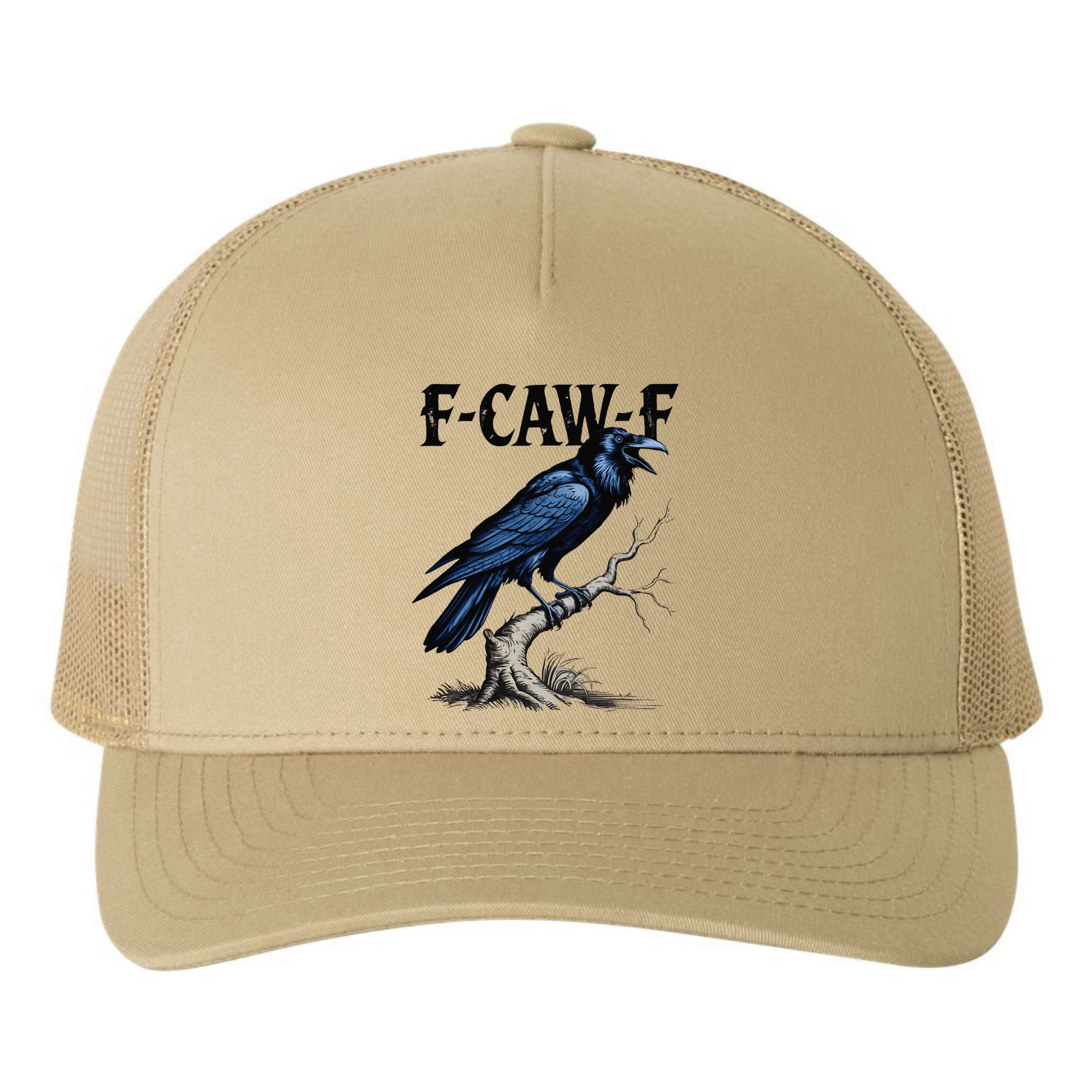 Black Crow F-Caw-F Funny Black Bird Yupoong Adult 5-Panel Trucker Hat