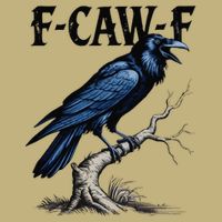 Black Crow F-Caw-F Funny Black Bird Button