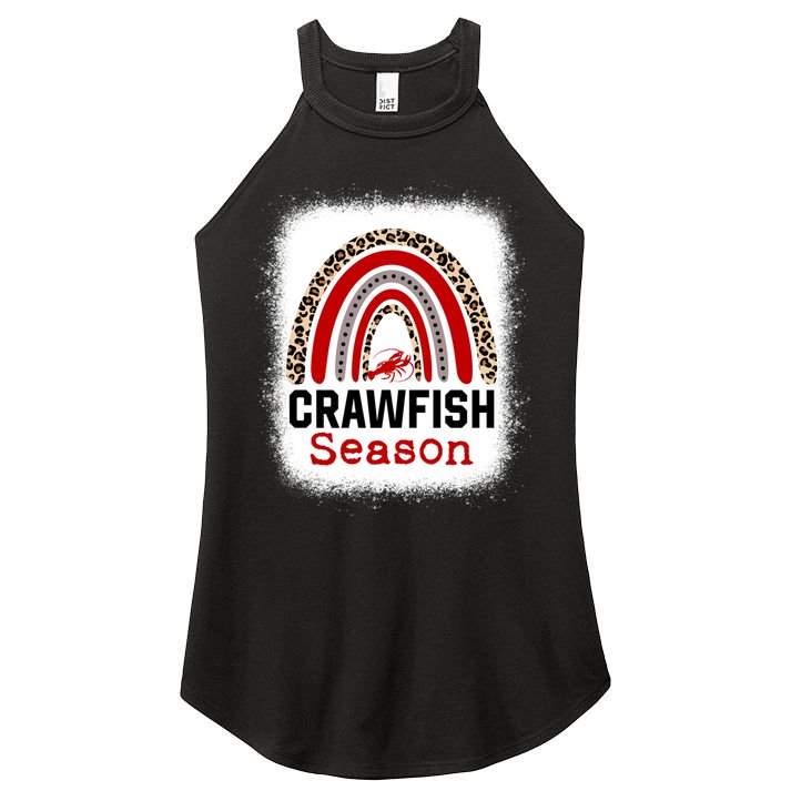 Bleached Craw Fish Season Leopard Crawfish Boil Lobster Great Gift Women's Perfect Tri Rocker Tank