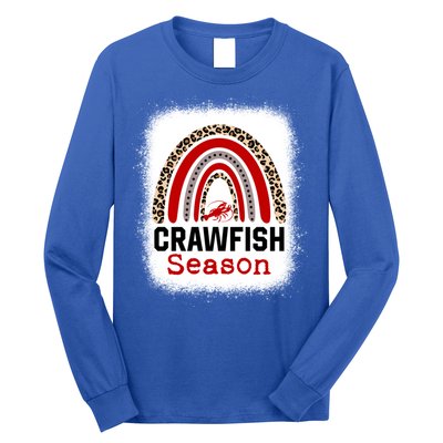 Bleached Craw Fish Season Leopard Crawfish Boil Lobster Great Gift Long Sleeve Shirt