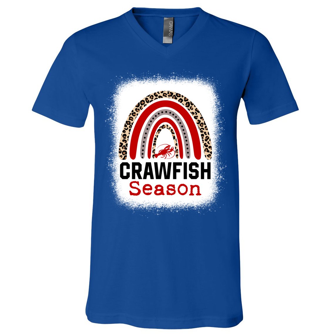 Bleached Craw Fish Season Leopard Crawfish Boil Lobster Great Gift V-Neck T-Shirt