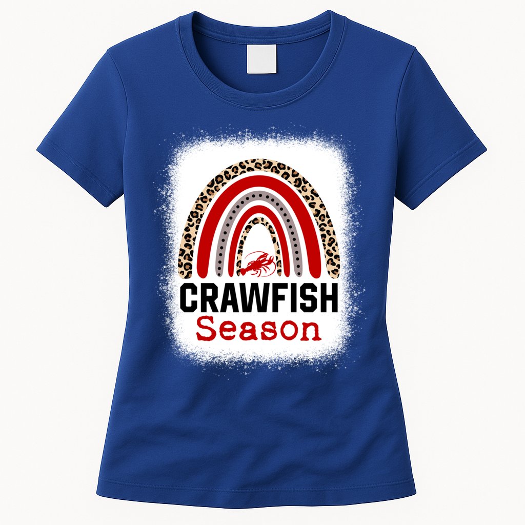 Bleached Craw Fish Season Leopard Crawfish Boil Lobster Great Gift Womens T-Shirt