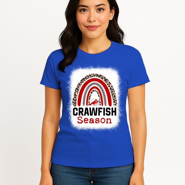 Bleached Craw Fish Season Leopard Crawfish Boil Lobster Great Gift Womens T-Shirt