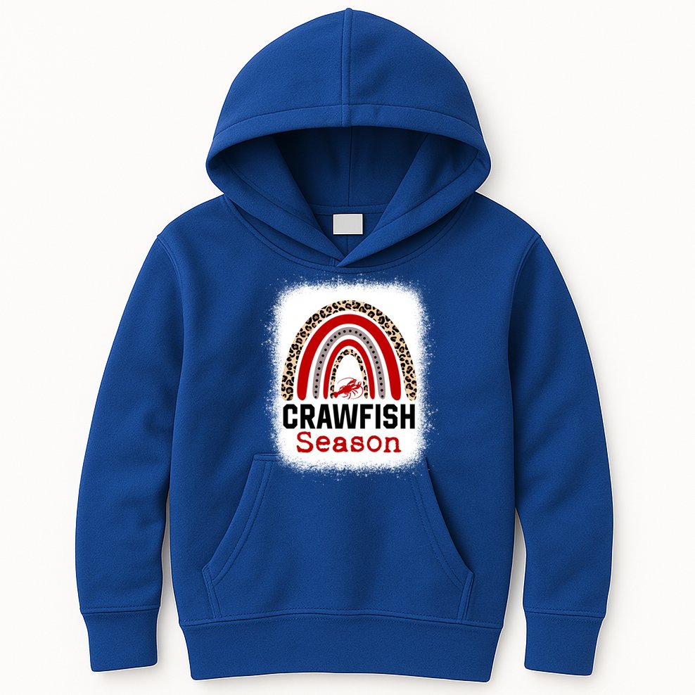 Bleached Craw Fish Season Leopard Crawfish Boil Lobster Great Gift Kids Hoodie