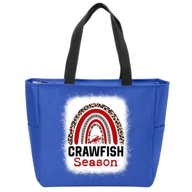 Bleached Craw Fish Season Leopard Crawfish Boil Lobster Great Gift Zip Tote Bag