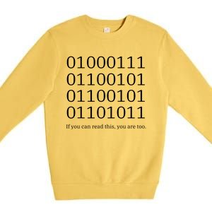 Binary Code Funny Computer Science Programmer Coding Premium Crewneck Sweatshirt