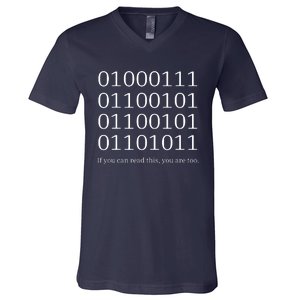 Binary Code Funny Computer Science Programmer Coding V-Neck T-Shirt