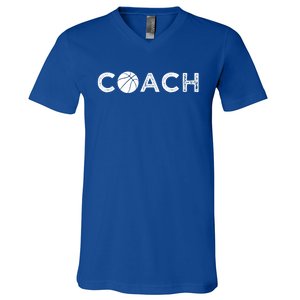 Basketball Coaching Funny Cute Gift Basketball Coach Gift V-Neck T-Shirt