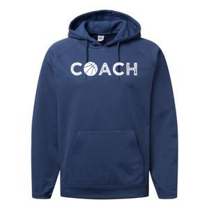 Basketball Coaching Funny Cute Gift Basketball Coach Gift Performance Fleece Hoodie