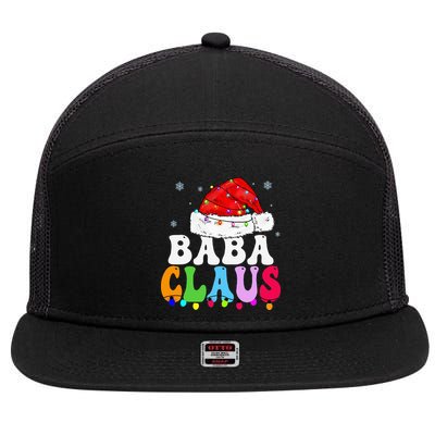 Baba Claus Funny Xmas Family Matching Grandma Christmas 7 Panel Mesh Trucker Snapback Hat