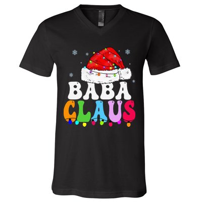 Baba Claus Funny Xmas Family Matching Grandma Christmas V-Neck T-Shirt
