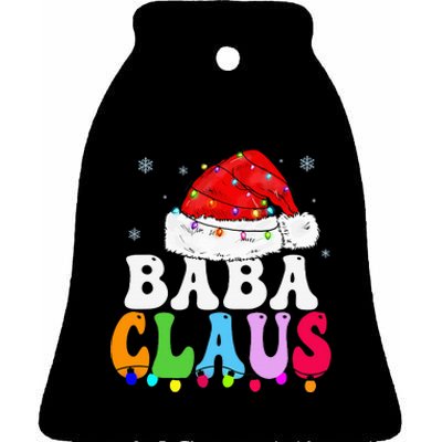 Baba Claus Funny Xmas Family Matching Grandma Christmas Ceramic Bell Ornament