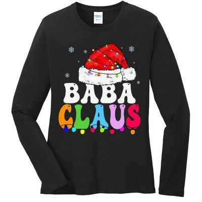 Baba Claus Funny Xmas Family Matching Grandma Christmas Ladies Long Sleeve Shirt