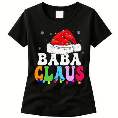 Baba Claus Funny Xmas Family Matching Grandma Christmas Womens T-Shirt