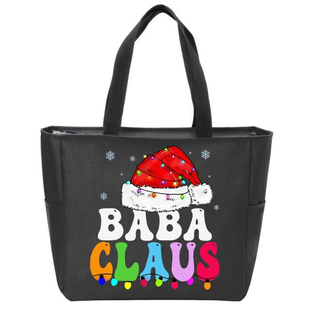 Baba Claus Funny Xmas Family Matching Grandma Christmas Zip Tote Bag