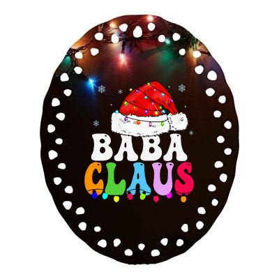 Baba Claus Funny Xmas Family Matching Grandma Christmas Ceramic Oval Ornament