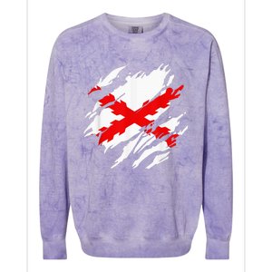 Burgundy Cross Flag Of The Thirds Colorblast Crewneck Sweatshirt