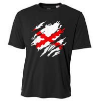 Burgundy Cross Flag Of The Thirds Cooling Performance Crew T-Shirt