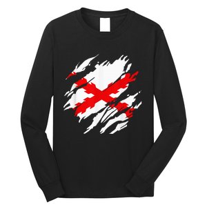 Burgundy Cross Flag Of The Thirds Long Sleeve Shirt