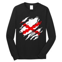 Burgundy Cross Flag Of The Thirds Long Sleeve Shirt