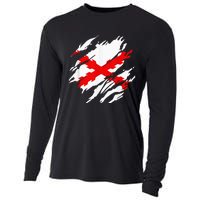 Burgundy Cross Flag Of The Thirds Cooling Performance Long Sleeve Crew