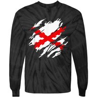 Burgundy Cross Flag Of The Thirds Tie-Dye Long Sleeve Shirt