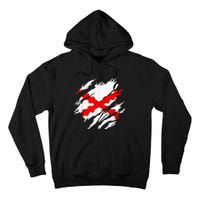 Burgundy Cross Flag Of The Thirds Tall Hoodie