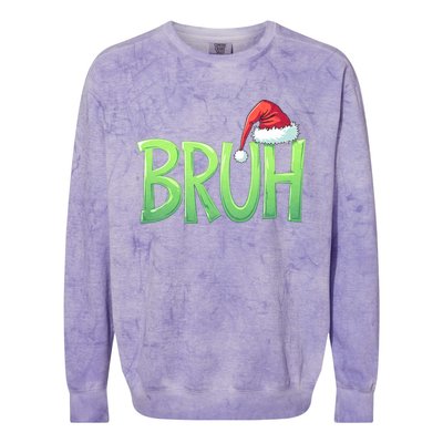 Bruh Christmas Funny Christmas Humor Meme Colorblast Crewneck Sweatshirt