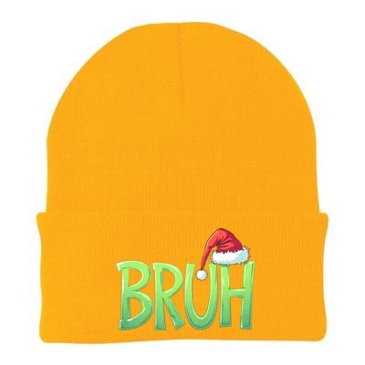 Bruh Christmas Funny Christmas Humor Meme Knit Cap Winter Beanie