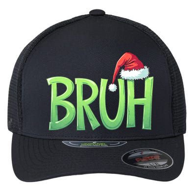 Bruh Christmas Funny Christmas Humor Meme Flexfit Unipanel Trucker Cap