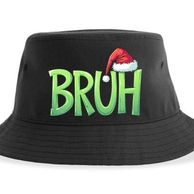 Bruh Christmas Funny Christmas Humor Meme Sustainable Bucket Hat