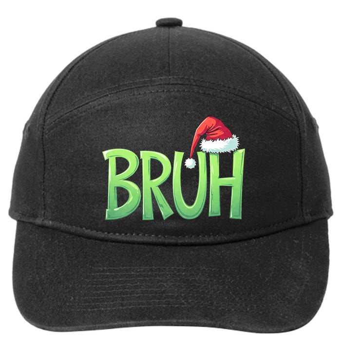 Bruh Christmas Funny Christmas Humor Meme 7-Panel Snapback Hat