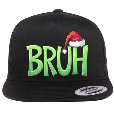 Bruh Christmas Funny Christmas Humor Meme Flat Bill Trucker Hat