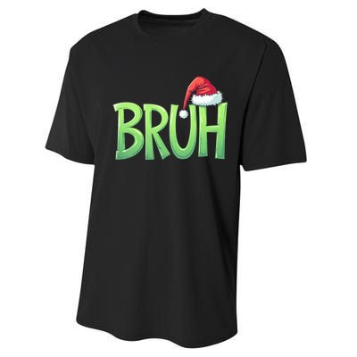 Bruh Christmas Funny Christmas Humor Meme Performance Sprint T-Shirt