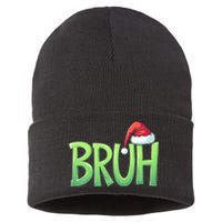 Bruh Christmas Funny Christmas Humor Meme Sustainable Knit Beanie