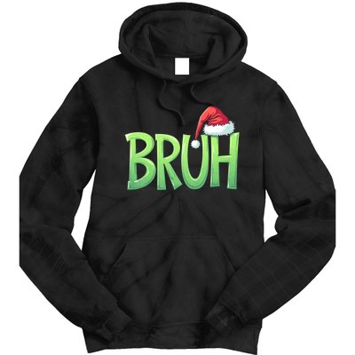 Bruh Christmas Funny Christmas Humor Meme Tie Dye Hoodie