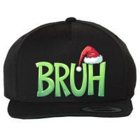 Bruh Christmas Funny Christmas Humor Meme Wool Snapback Cap